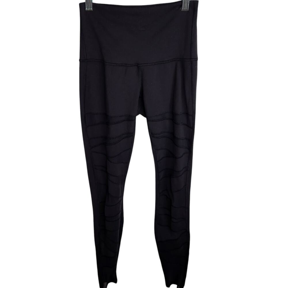 Lululemon Womens Size 4 Wunder Under Hi Rise Tech Mesh Tight Black Luon Yoga